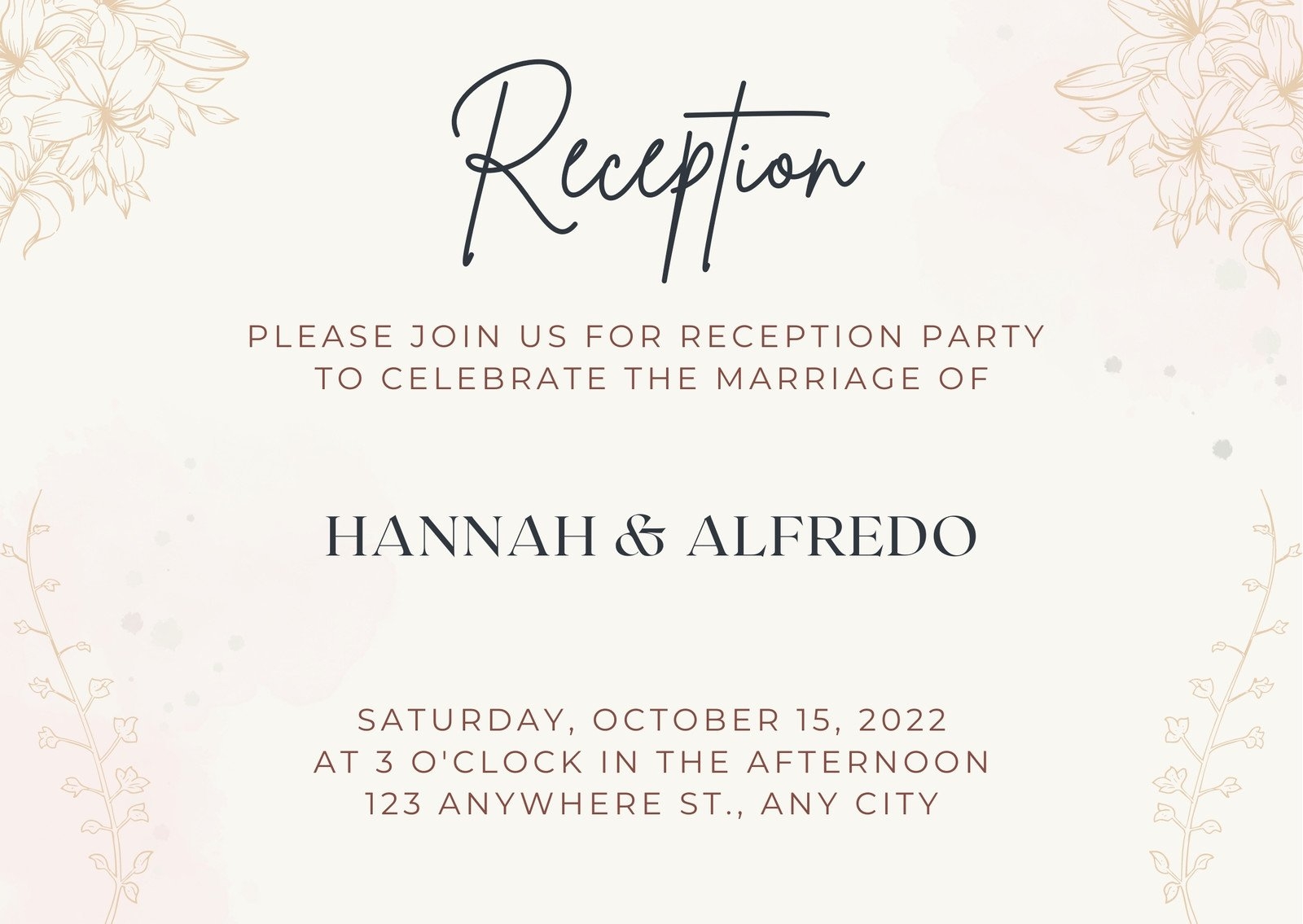 reception invitation card template