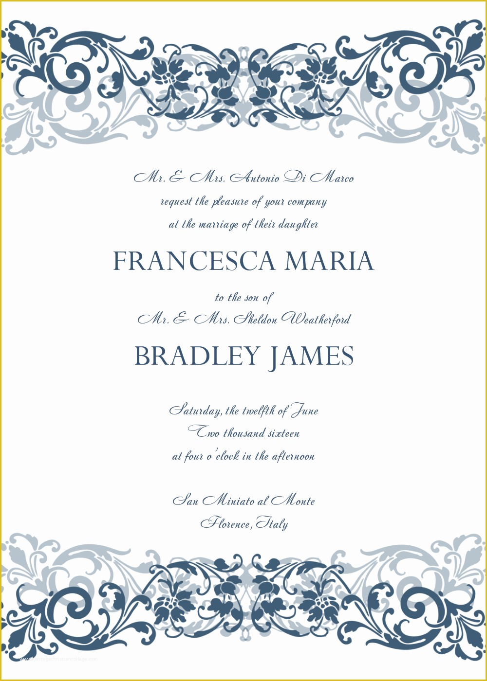 Reception Invitation Templates Free Download Of Free Printable Blank