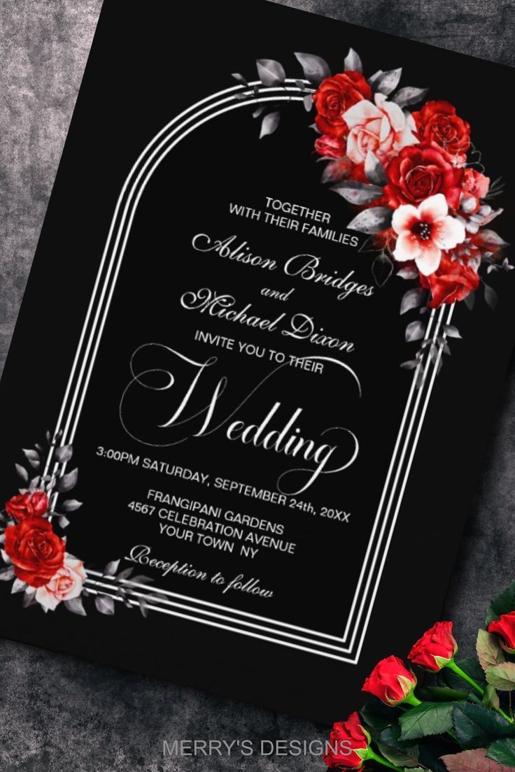 red black invitation template