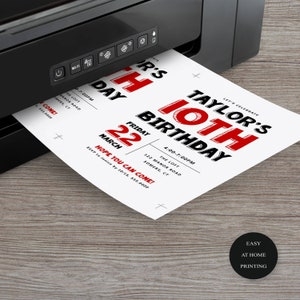 red and black birthday invitation template