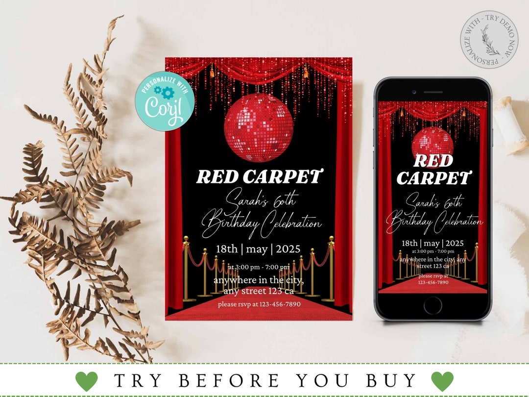 red carpet invitation template free