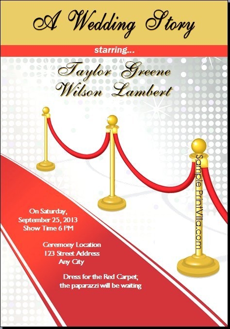 Red Carpet Invitations Templates