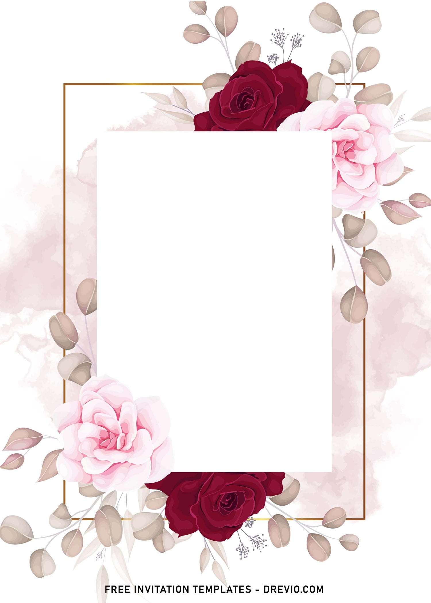 Red Rose Invitation Template Printable Word Searches