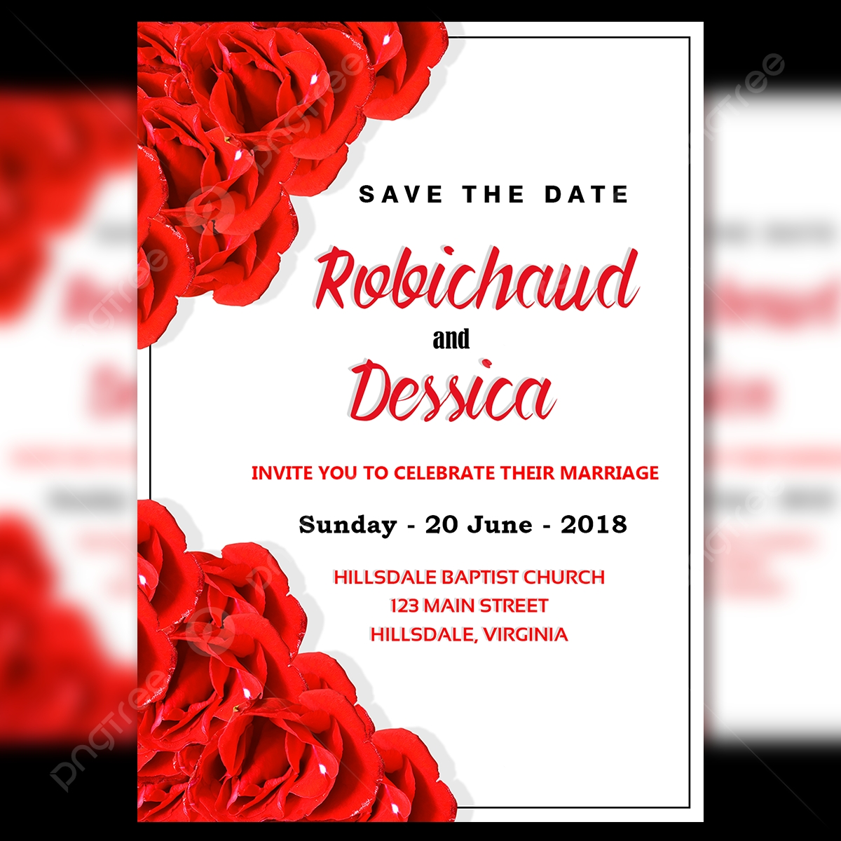 Red Wedding Invitations Templates