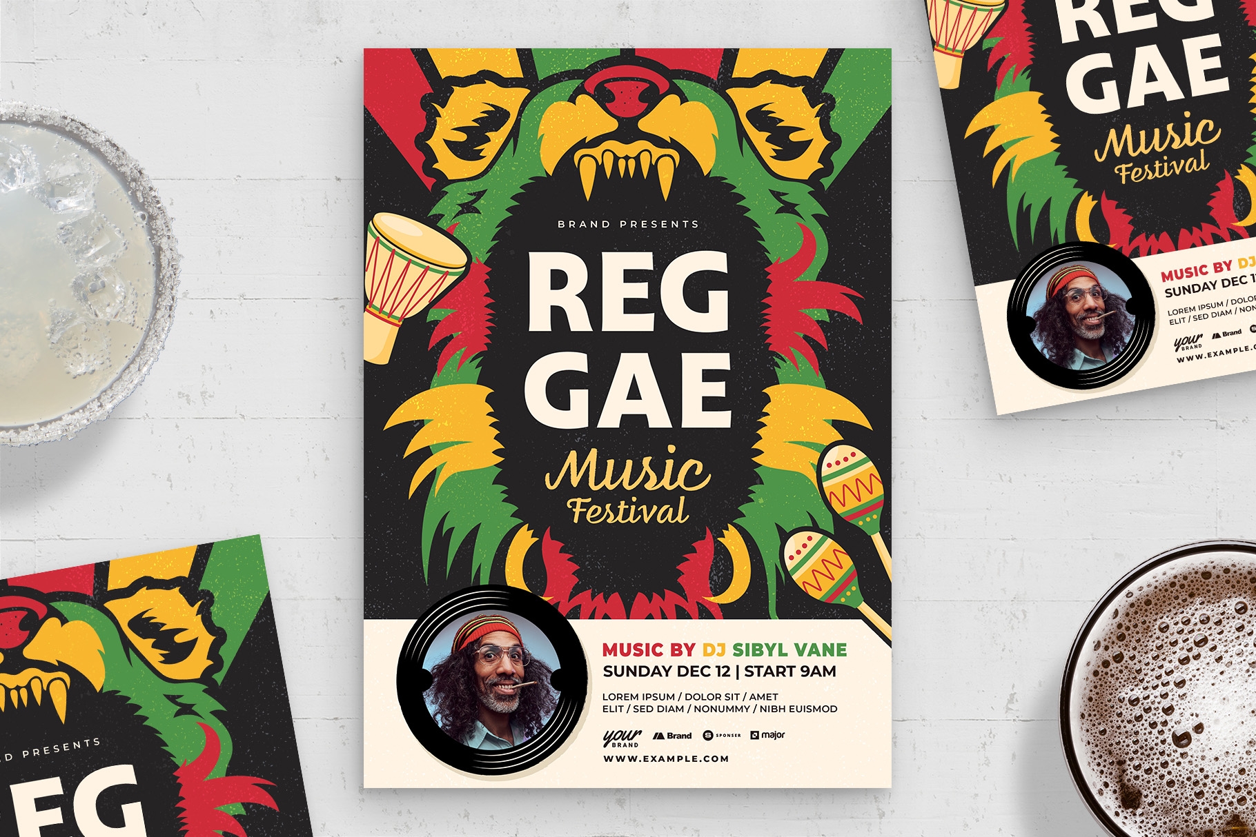 Reggae Flyer Template PSD BrandPacks