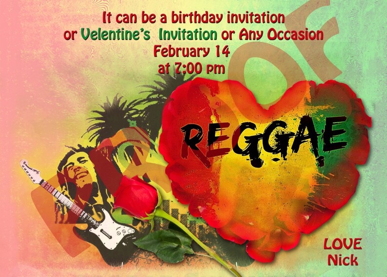 Reggae Invitation Etsy