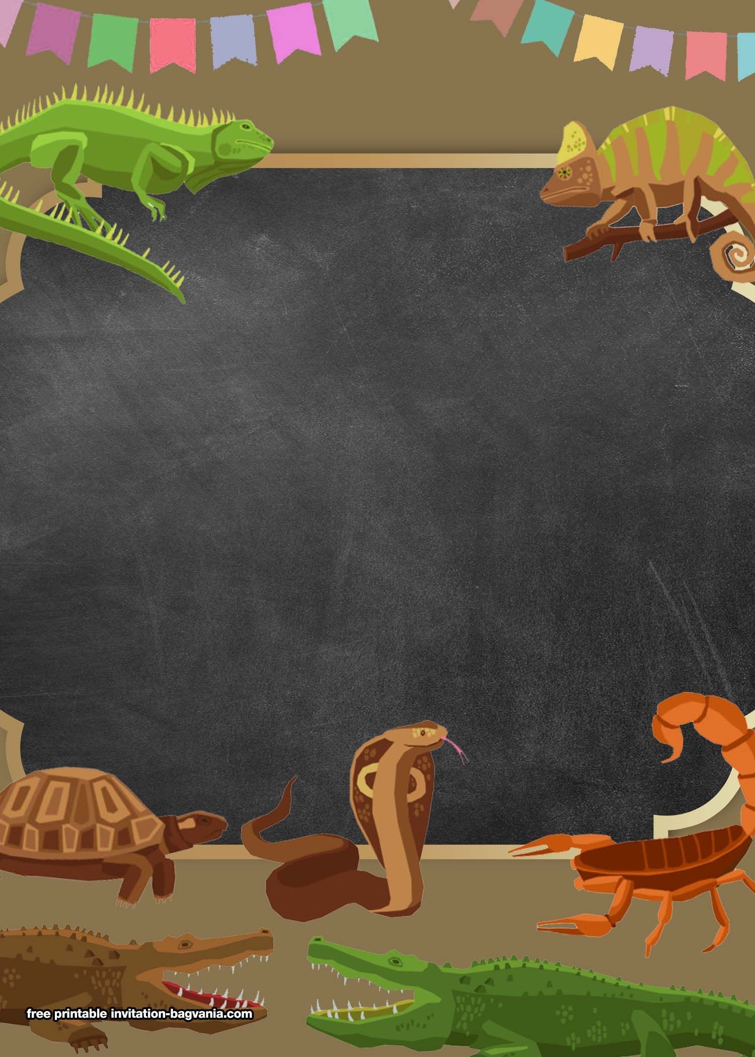 reptile party invitation templates