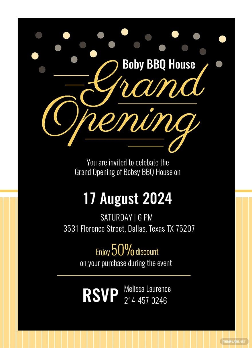 restaurant opening invitation card template