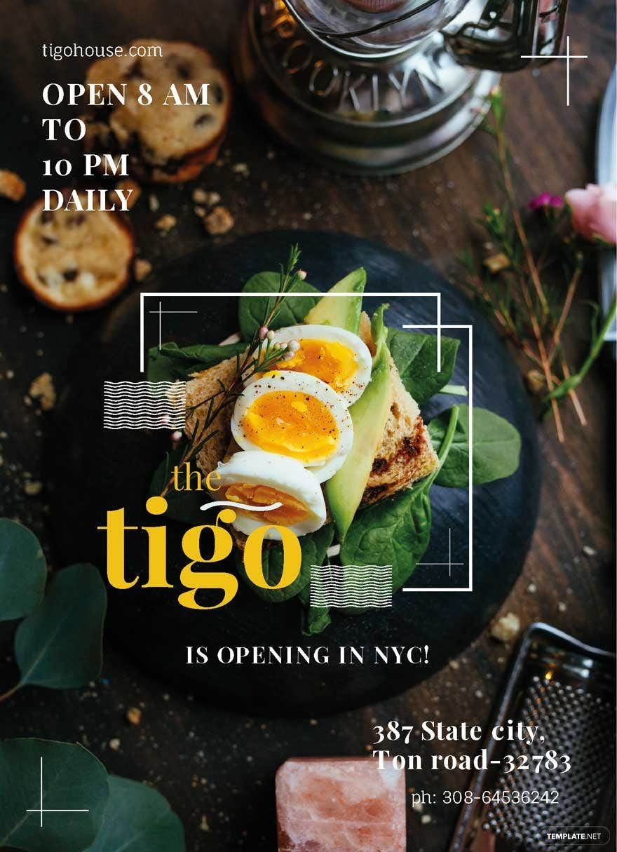 Restaurant Invitation Template Illustrator PSD Template