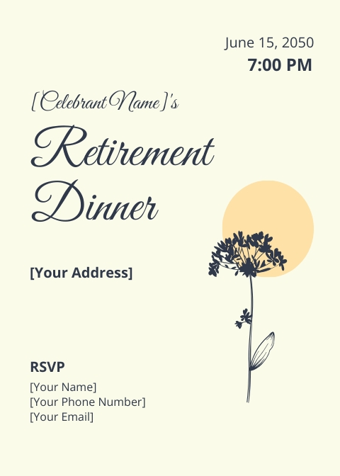 Retirement Dinner Invitation Template Edit Online Download Example 