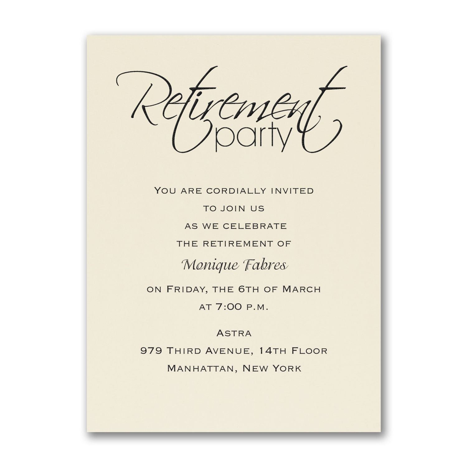 retirement open house invitation template