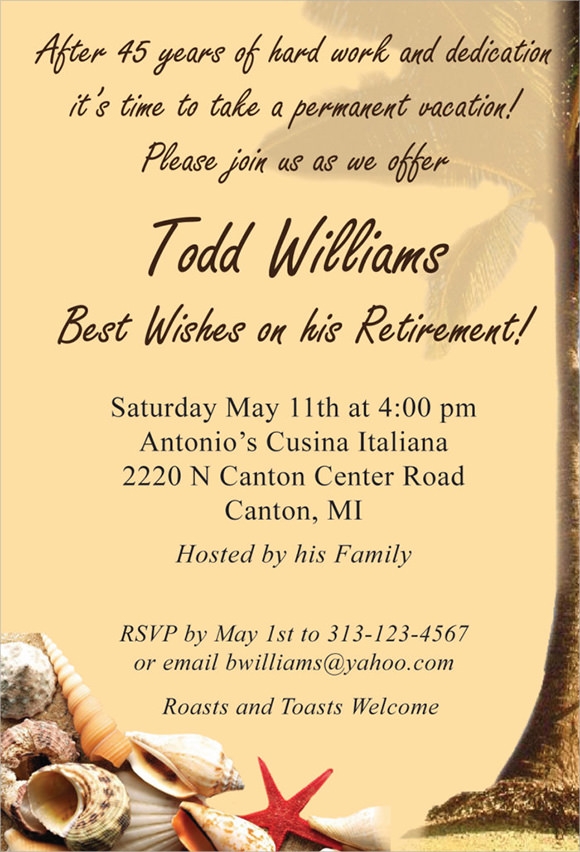 retirement invitation email template