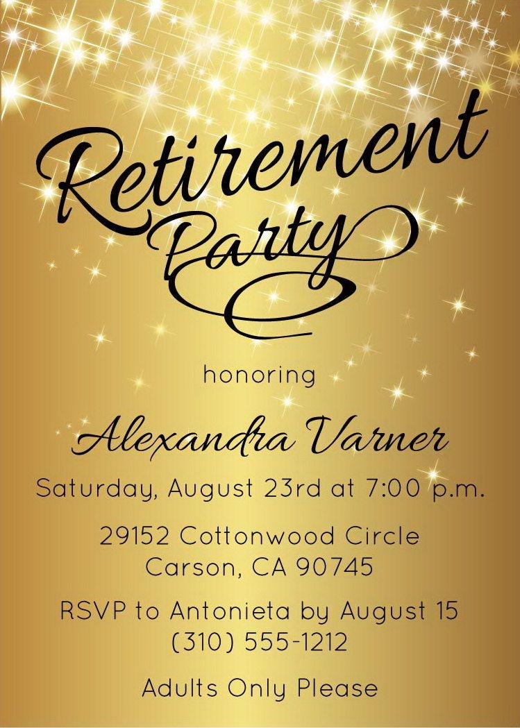 Retirement Party Invitations Free Template Web Find Customizable