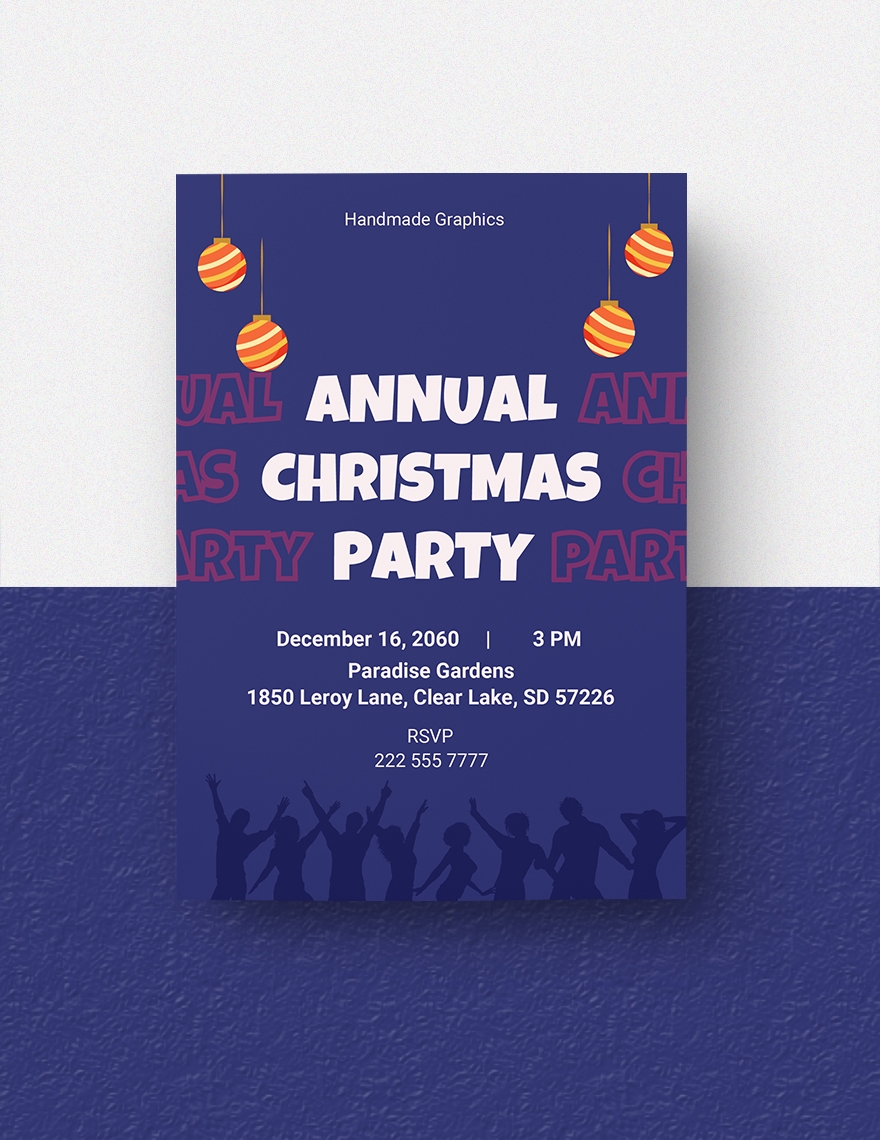 Retro Christmas Invitation Template In Word Publisher Pages PSD 