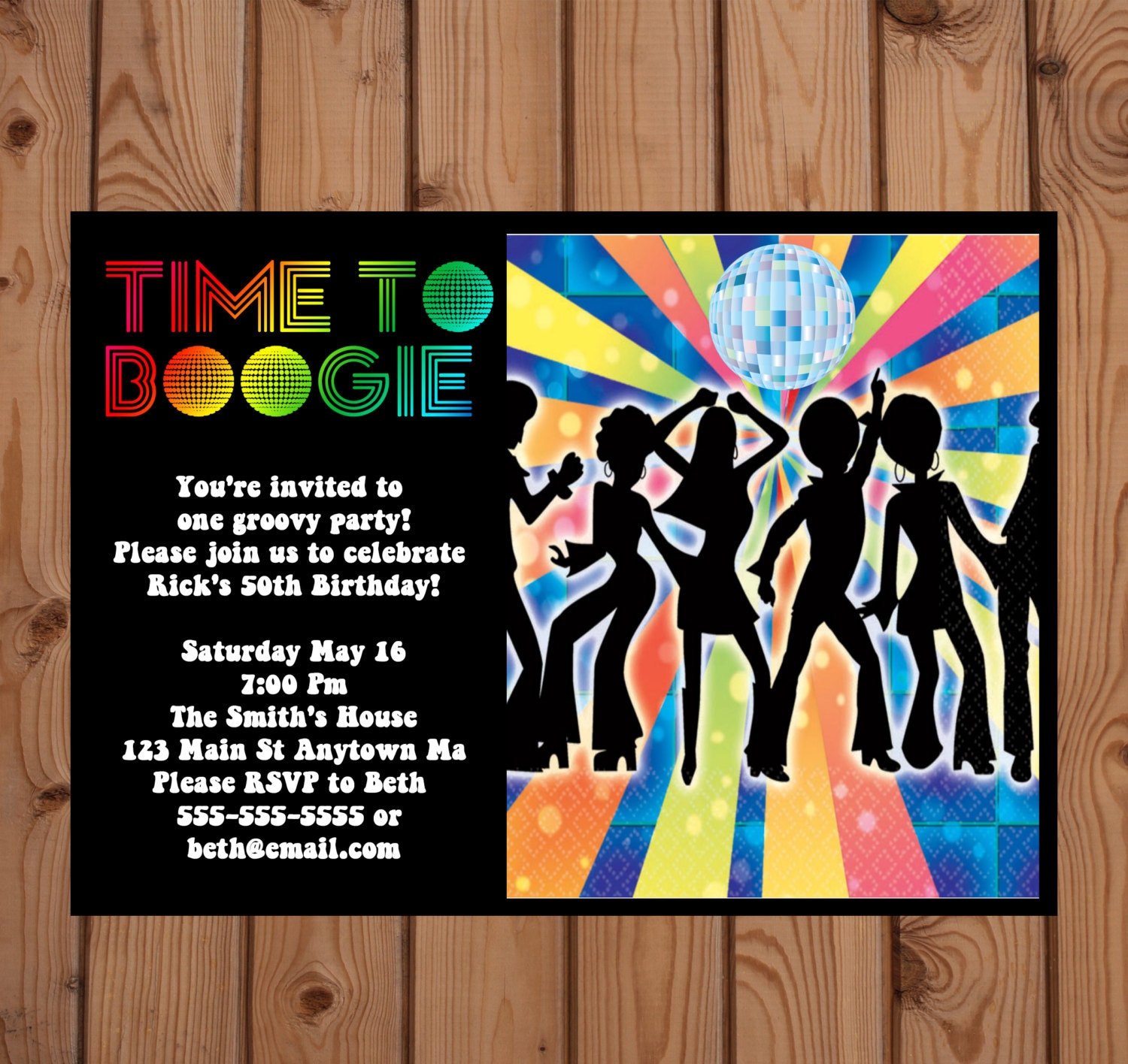 retro party invitation templates free