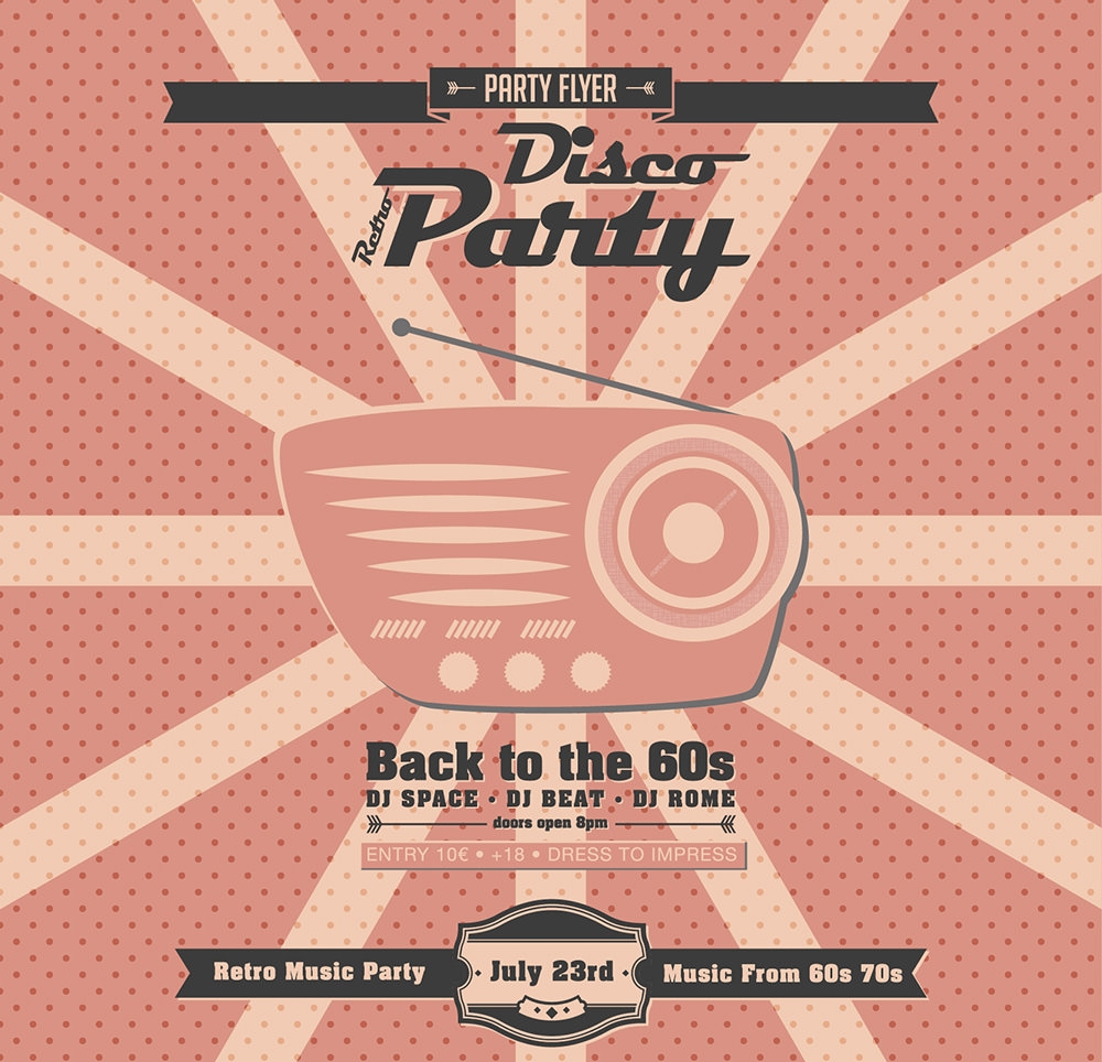 Retro Party Invitation Templates Free
