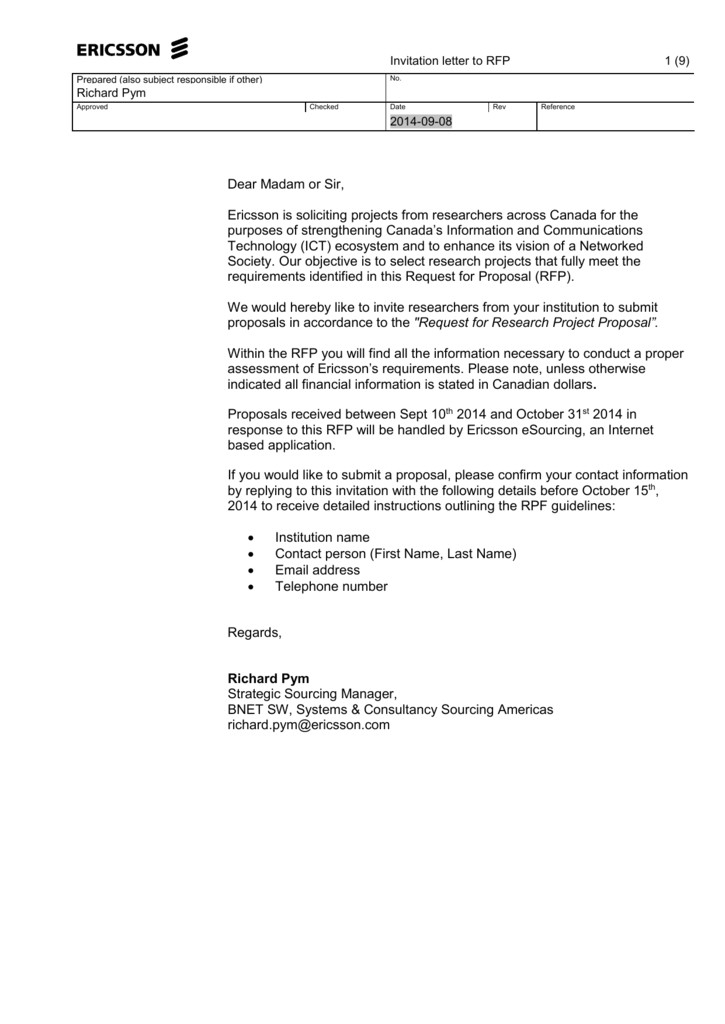 Rfp Invitation Email Template Rfp Invitation Letter Template