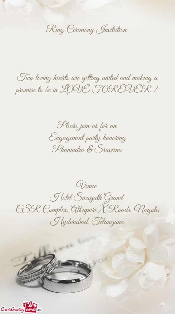 ring ceremony invitation template