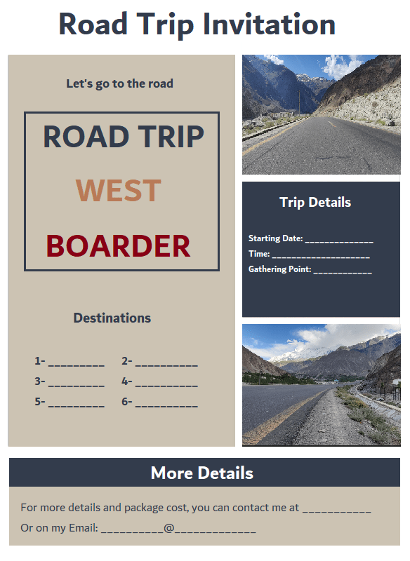 road trip invitation template