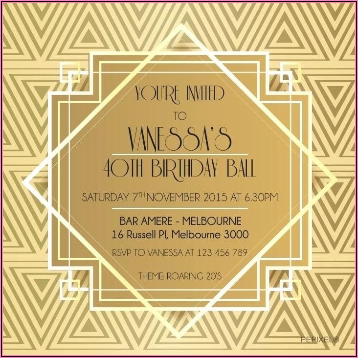 Roaring 20 Invitation Templates Free Invitations Resume Examples