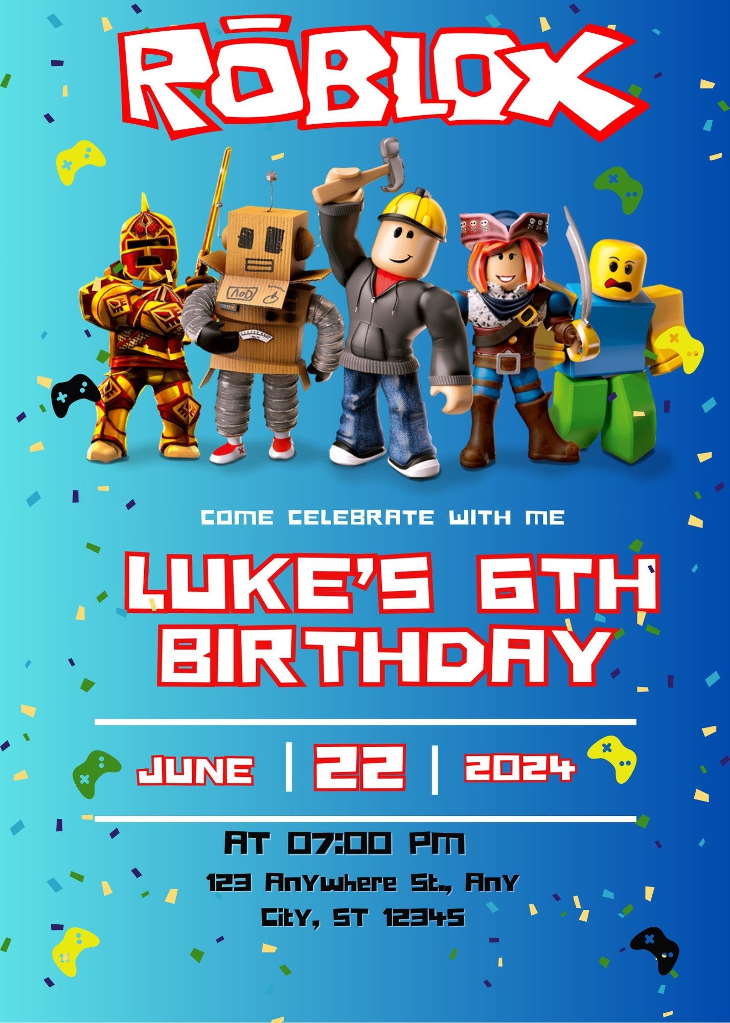 roblox invitation template free
