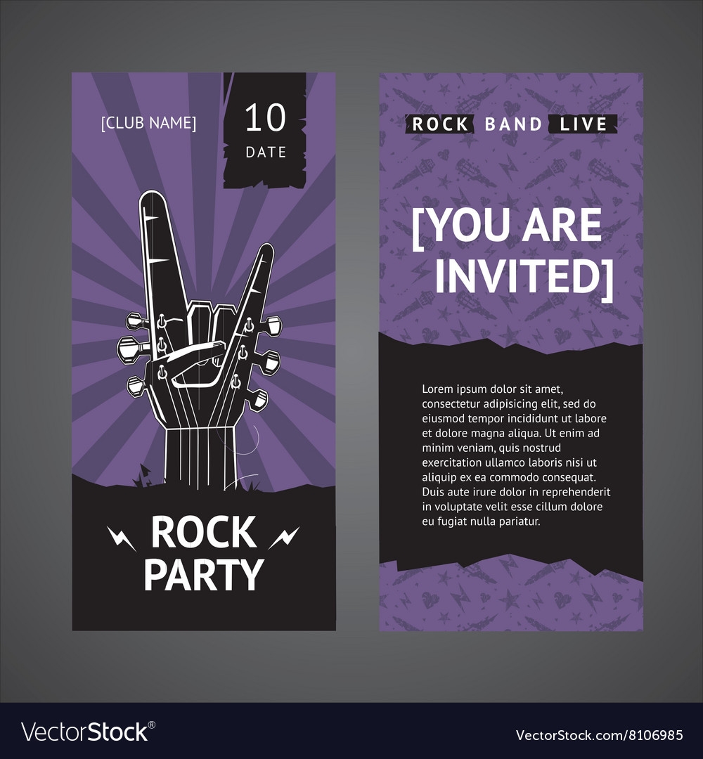 Rock Party Invitation Royalty Free Vector Image