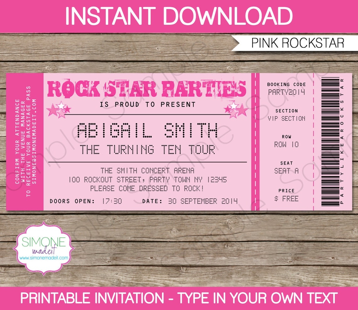 Rockstar Invitation Template Karaoke Invitation Birthday Etsy