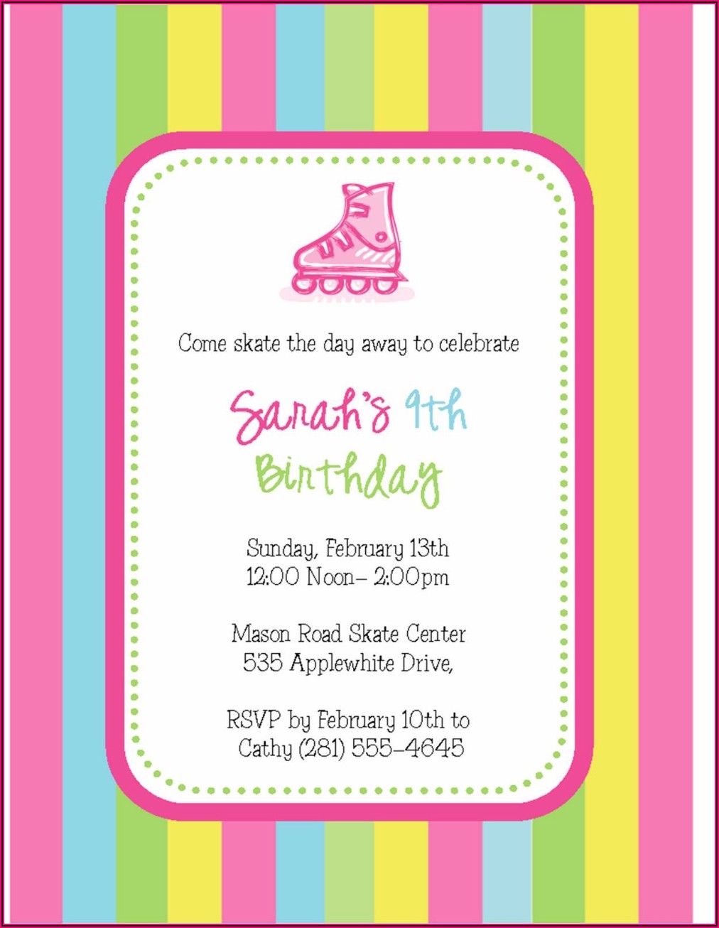 roller skating birthday invitations templates free