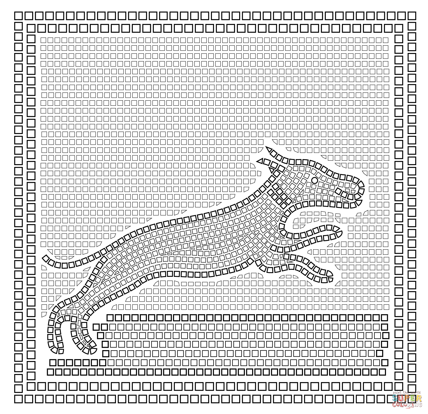 Roman Mosaic Coloring Pages Coloring Home
