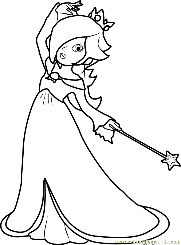Rosalina Coloring Page For Kids Free Super Mario Printable Coloring