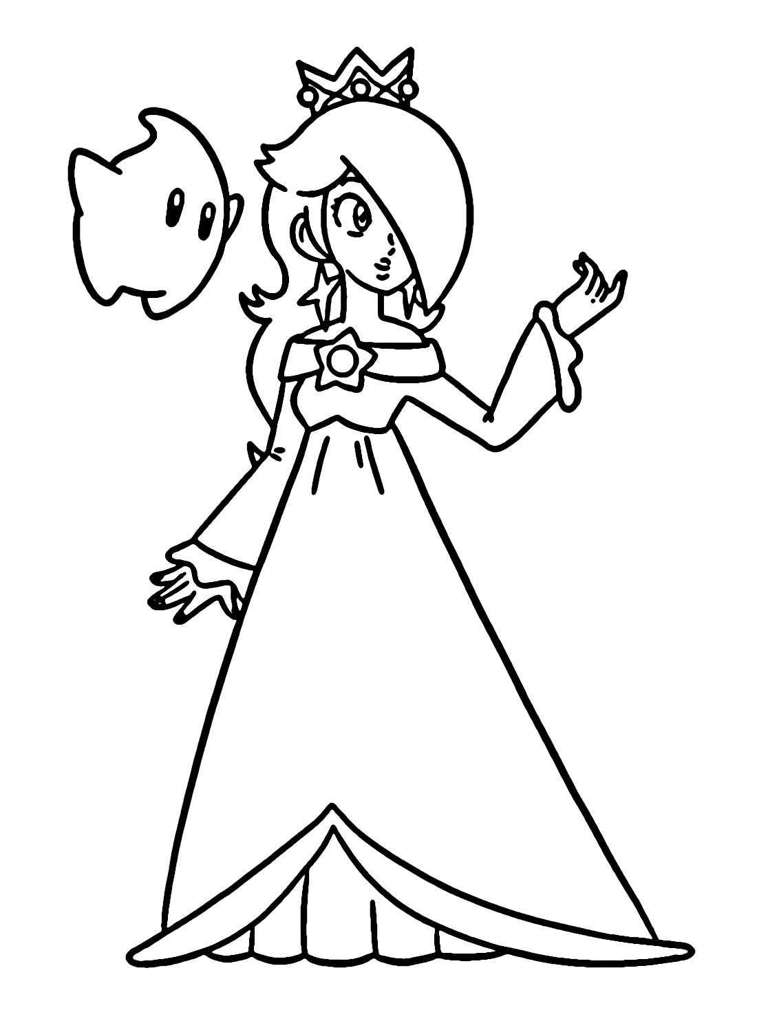 Rosalina From Super Mario Coloring Page Free Printable Coloring Pages