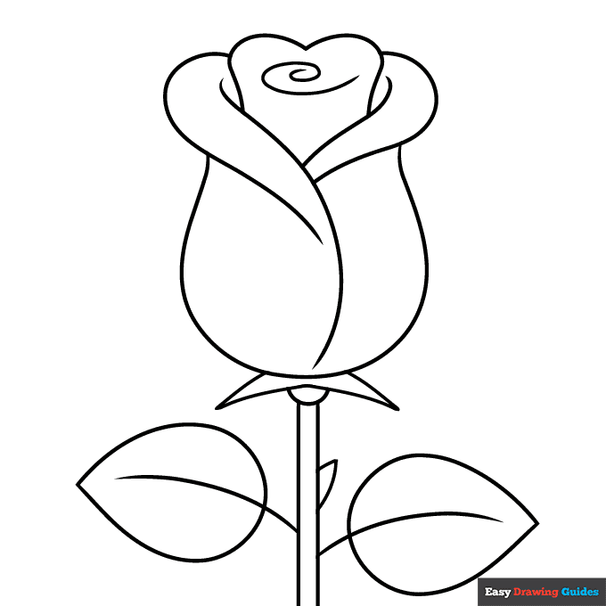 Rose Coloring Page For Kids