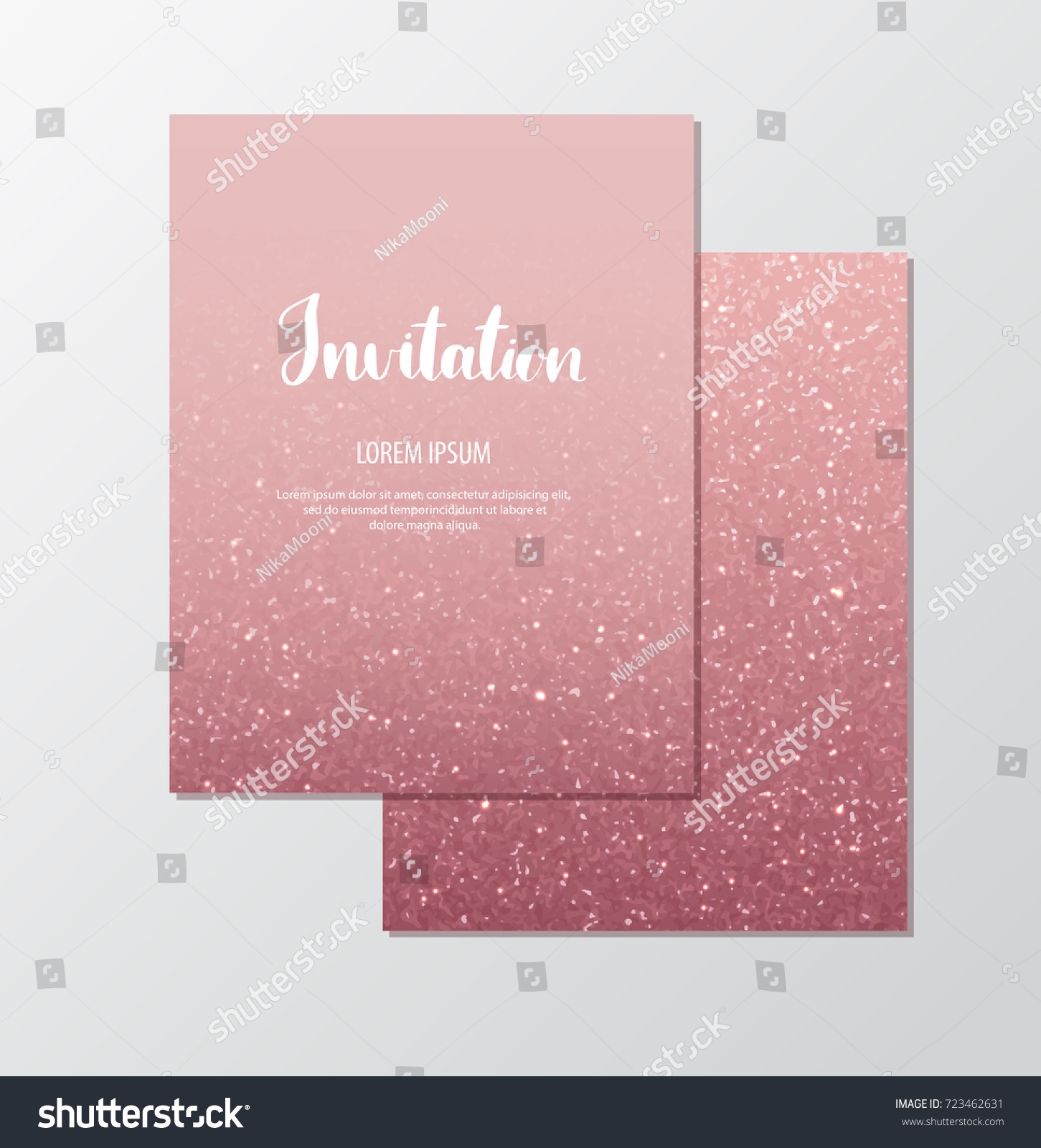 rose gold glitter invitation template free