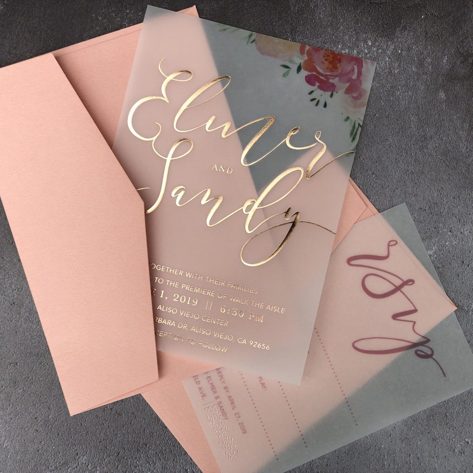 rose gold invitation template free