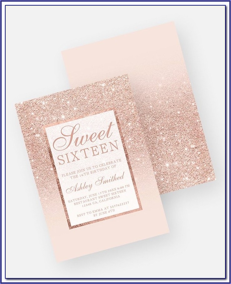 Rose Gold Sweet 16 Invitation Templates Invitations Resume Examples