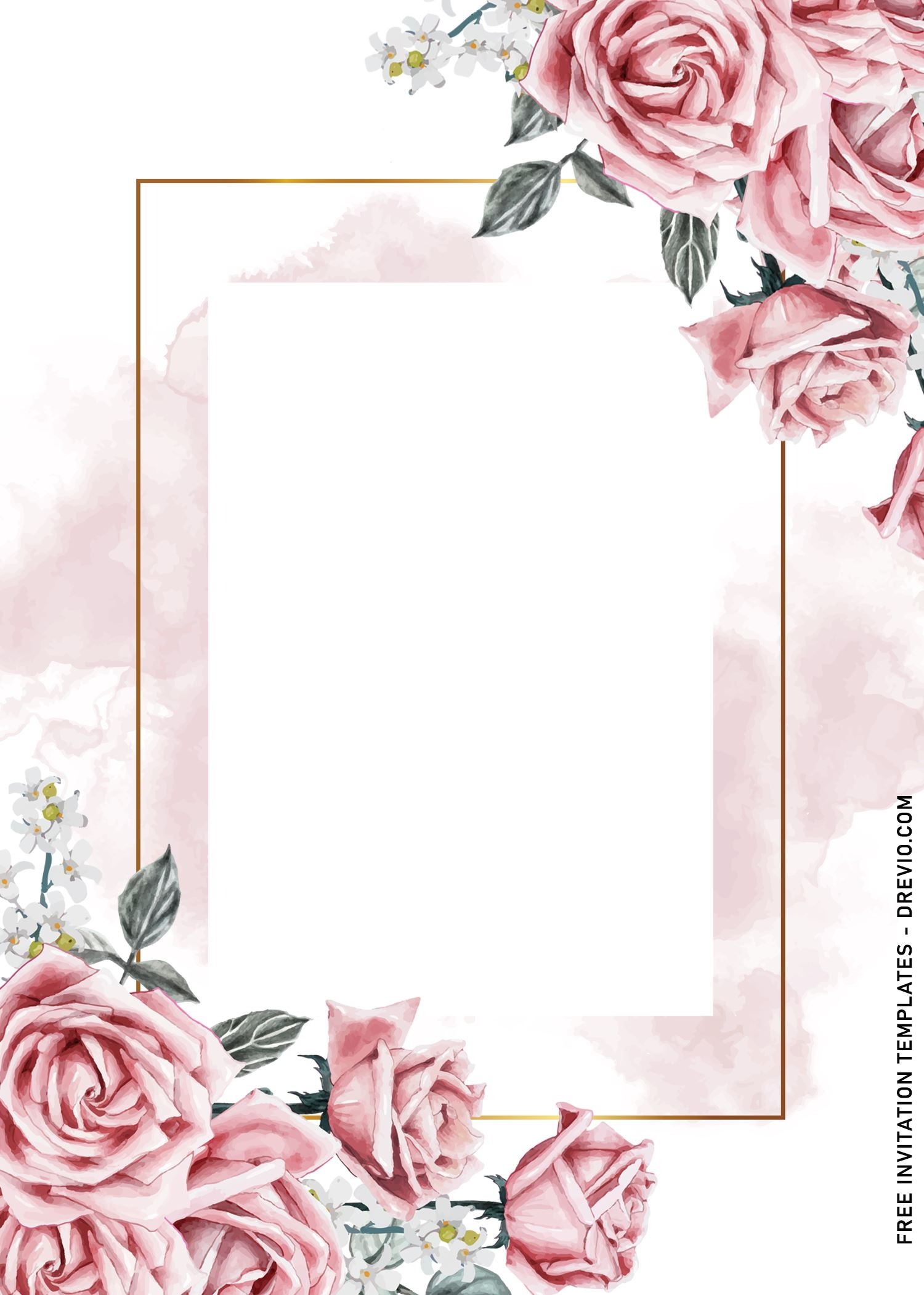 Rose Gold Wedding Invitation Template Free