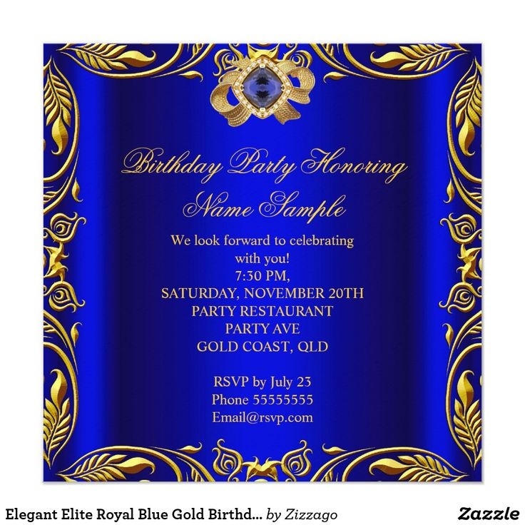 Royal Blue And Gold Invitation Templates Free Send By Text Or Email 