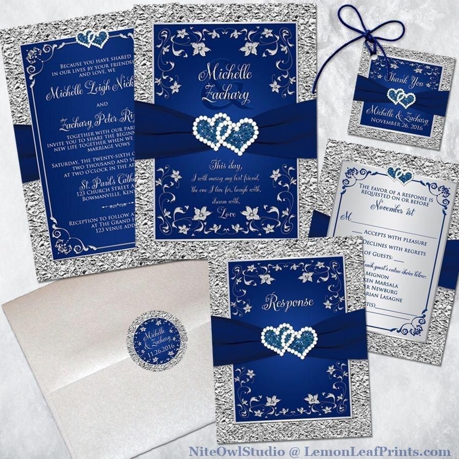 Royal Blue And Silver Invitation Template Free