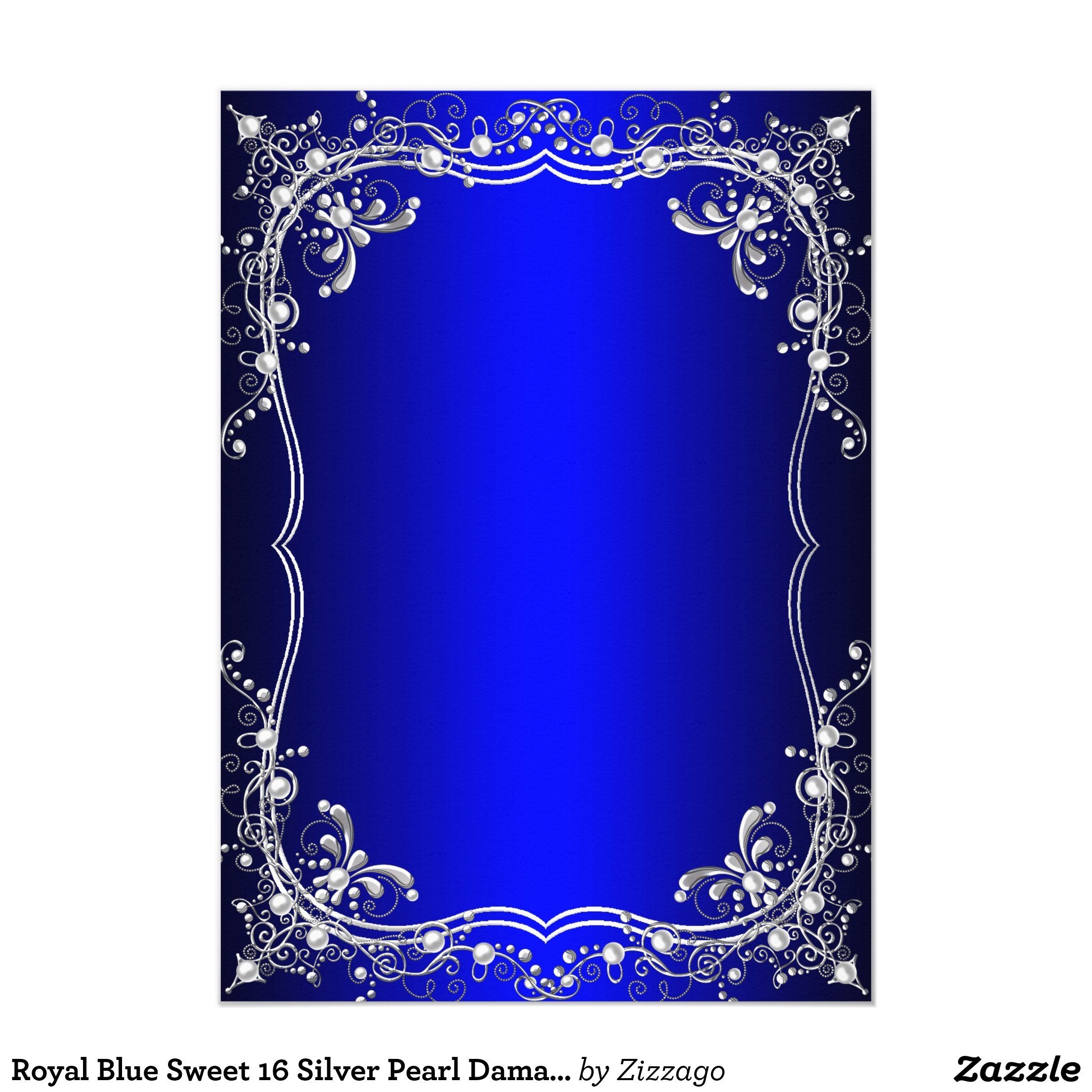 royal blue and silver invitation template