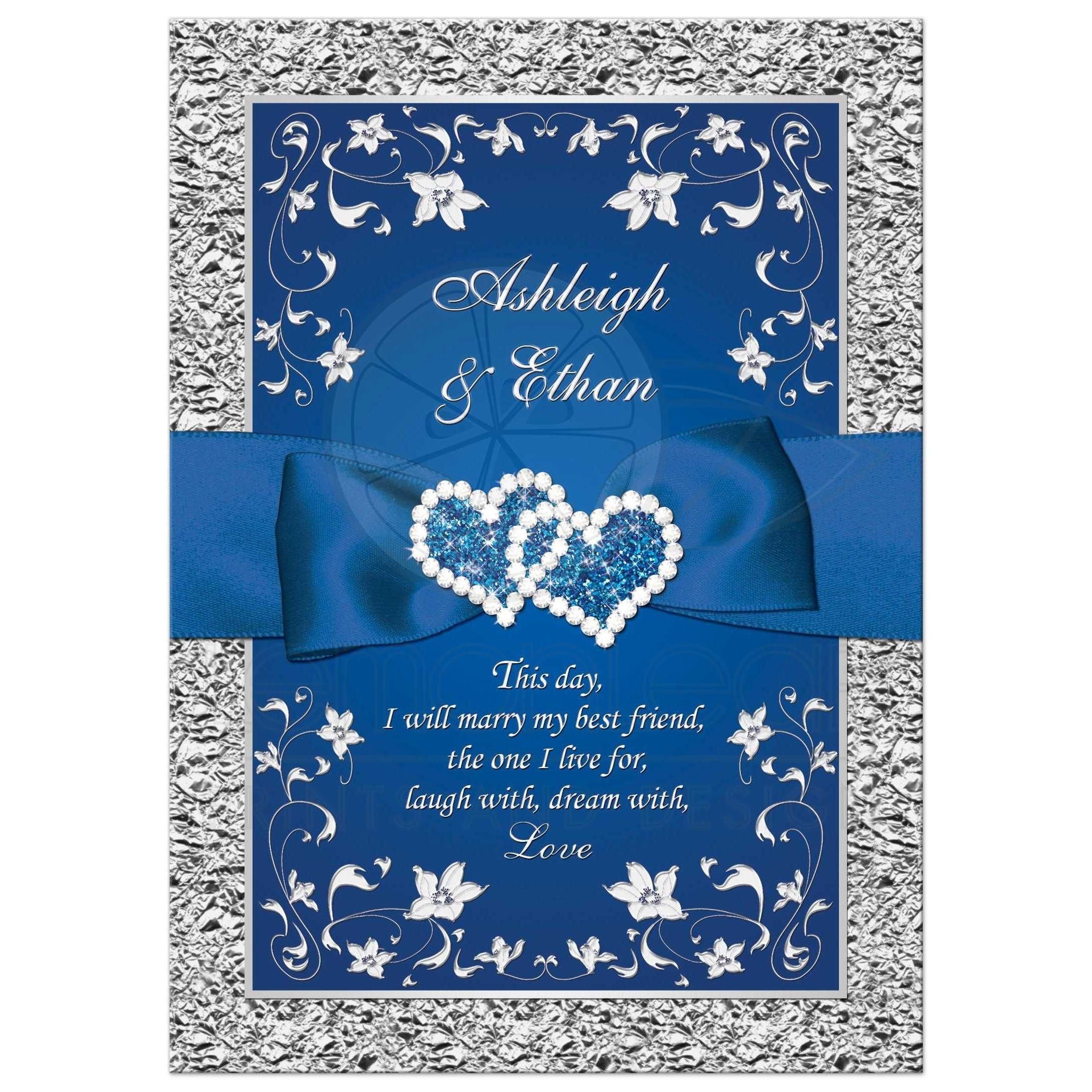 Royal Blue And Silver Invitation Template Free Social Calendar Templates