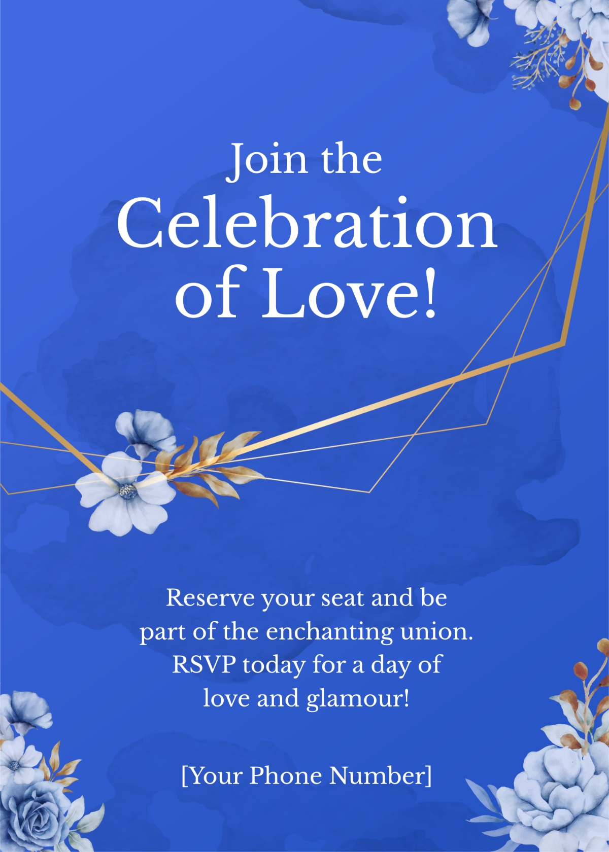 Royal Blue And Silver Invitation Templates Edit Online Download