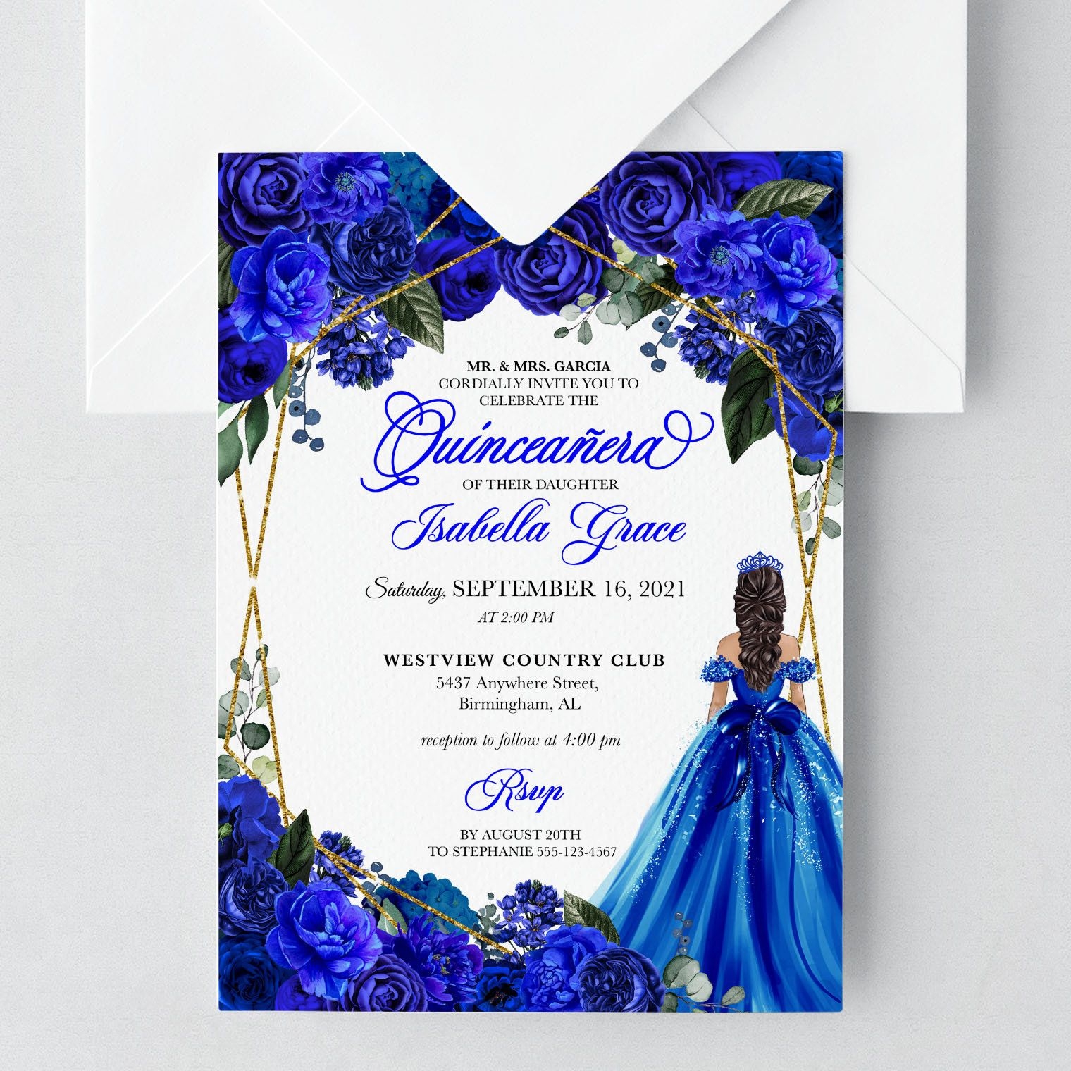 royal blue invitation template free