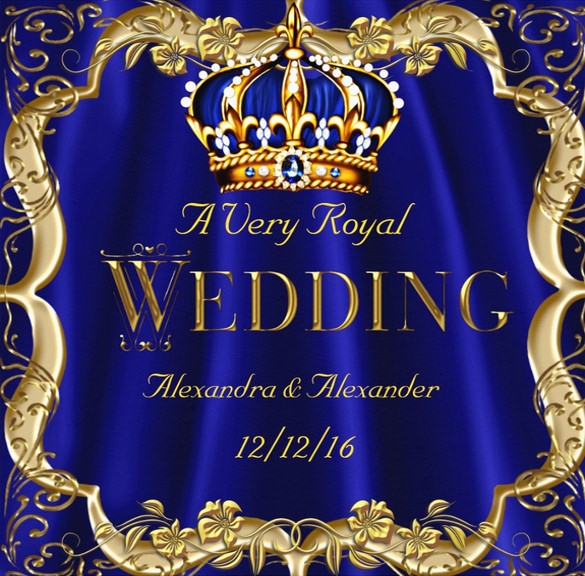 Royal Blue Wedding Invitation Templates Free