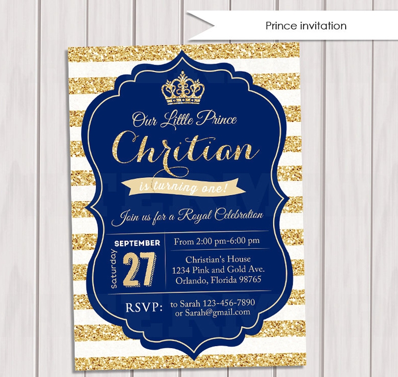 Royal Prince Birthday Invitation Template Free Free Templates Printable