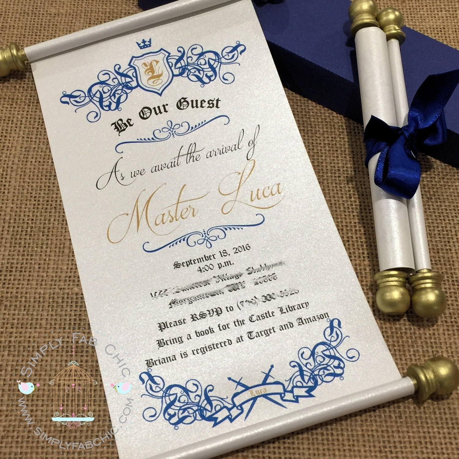 royal scroll invitation template