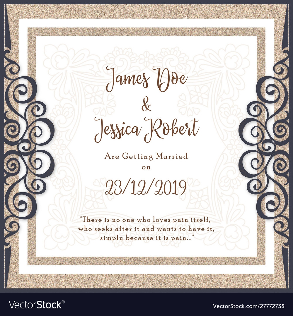 Royal Wedding Invitation Card Template Royalty Free Vector