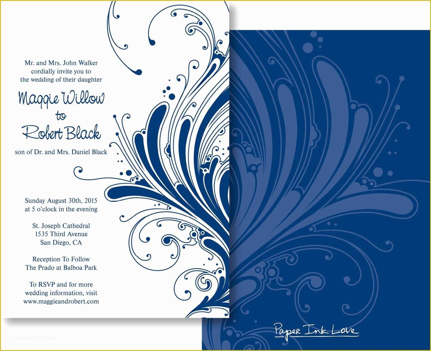 Royal Wedding Invitation Template Free Of Royal Blue Wedding Invitation