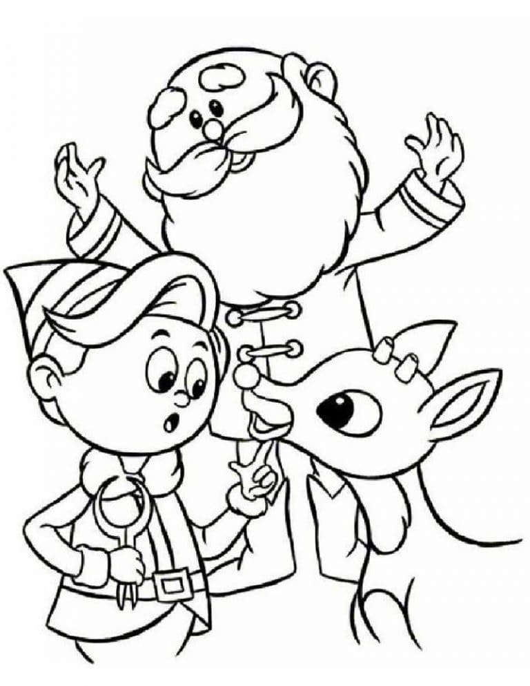 Rudolph And Santa Coloring Page Free Printable Coloring Pages For Kids