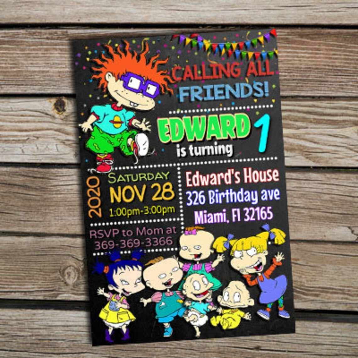 rugrats party invitation template