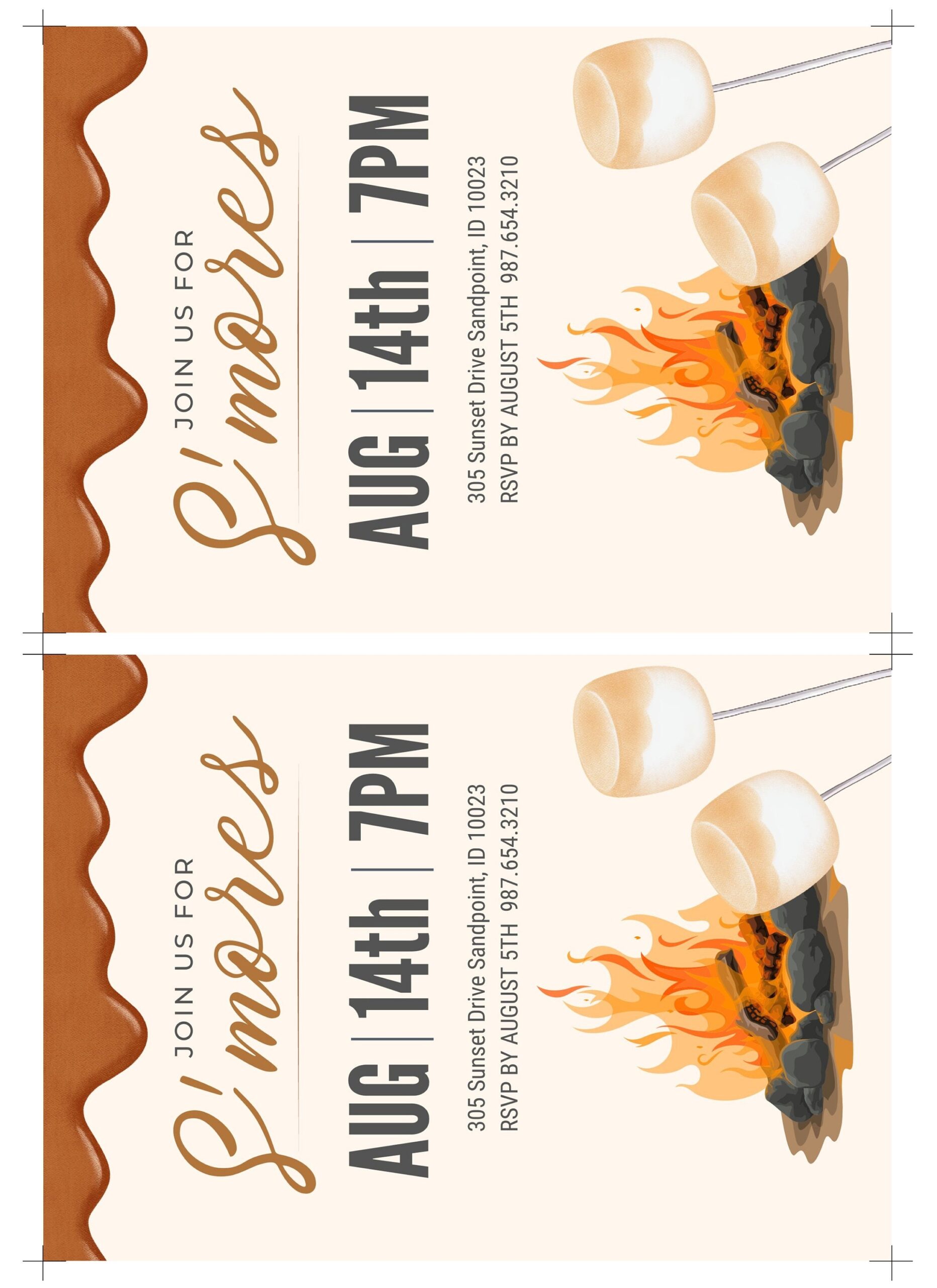 s'mores invitation template free